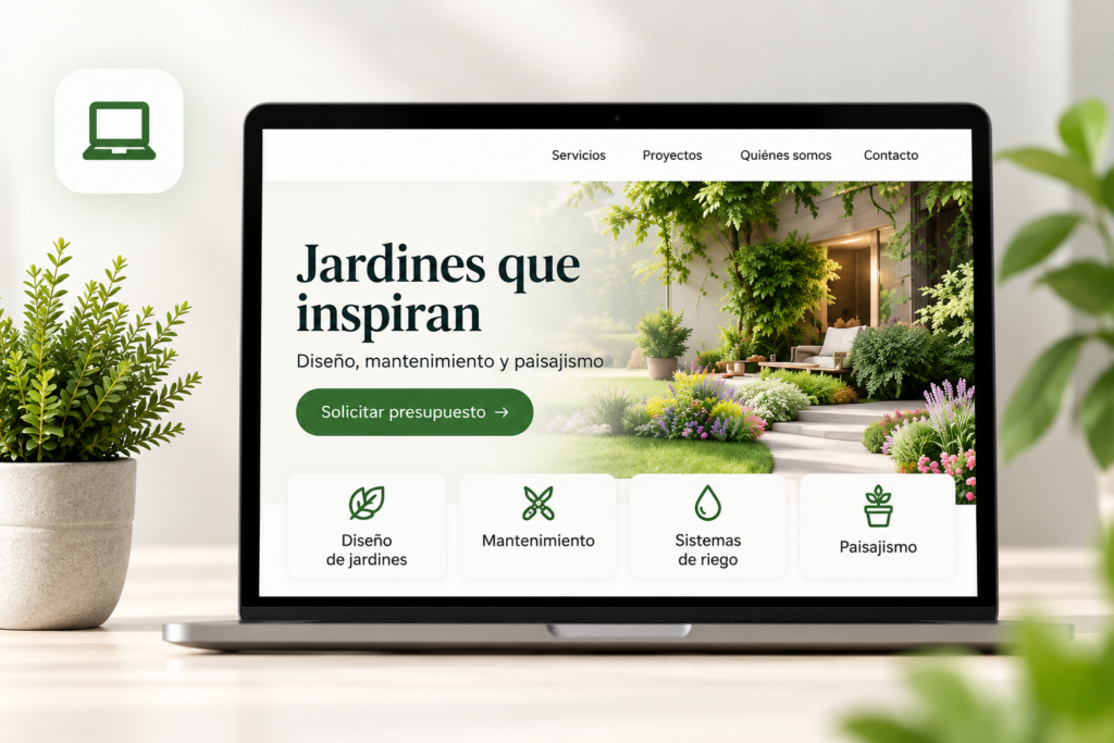 Página web de jardinería optimizada para convertir visitas en solicitudes de presupuesto